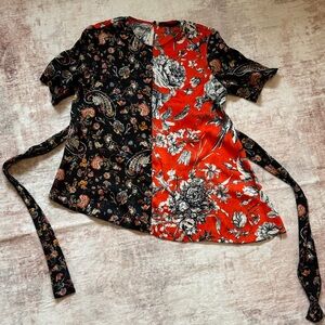 Floral Patchwork Women's Top Zara